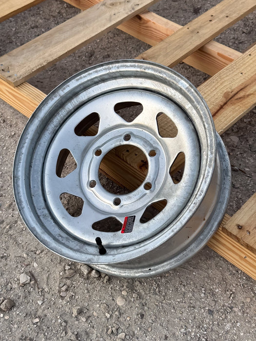 15x6 6 - 5.5 Galvanized Spoke Trailer Wheel - Tires Fast