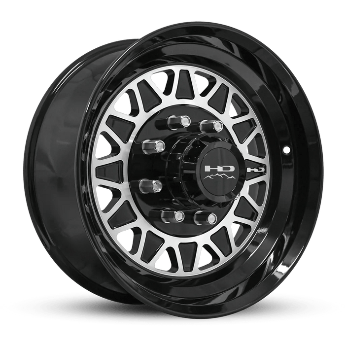 17.5x6.75 8 - 6.5 HDT Gloss Black Machined Face Forged Trailer Wheel - Tires Fast