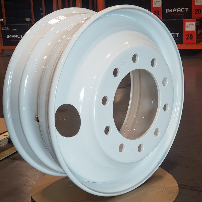 24.5x8.25 10 - Hole White Steel Wheel - Tires Fast