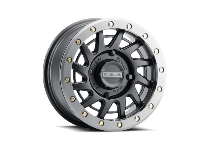 RACELINE SQUAD SATIN BLACK W/ GUNMETAL RING 15X7 4X137 +10