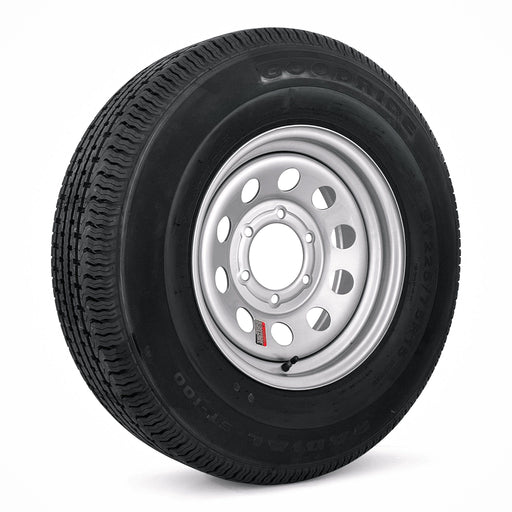 ST225/75R15 10 - Ply Trailer Tire on 15" 6 - 5.5 Silver Modular Wheel - Tires Fast