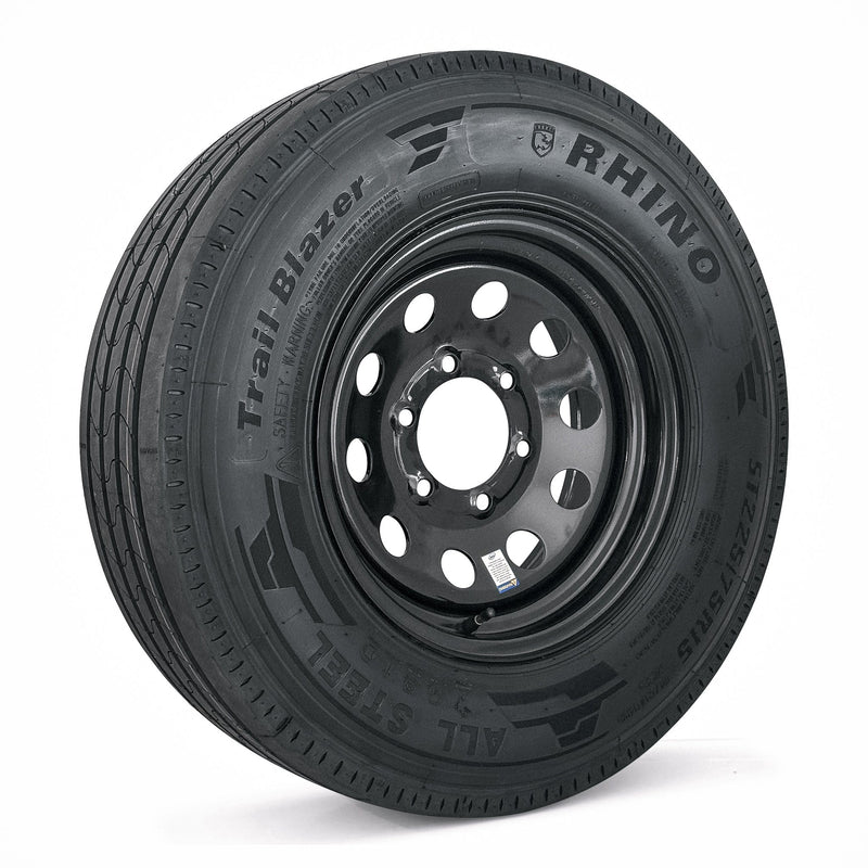 ST225/75R15 14 - Ply Trailer Tire on 15" 6 - 5.5 Black Modular Wheel RPR - Tires Fast