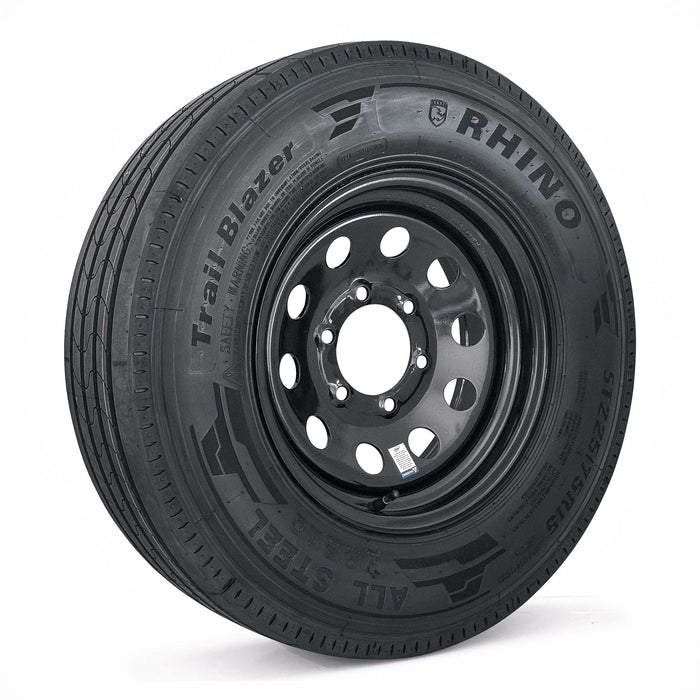 ST225/75R15 14 - Ply Trailer Tire on 15" 6 - 5.5 Black Modular Wheel RPR - Tires Fast
