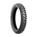Bridgestone Battlecross X20 rear dirt bike tire with aggressive block tread for soft-to-intermediate off-road traction