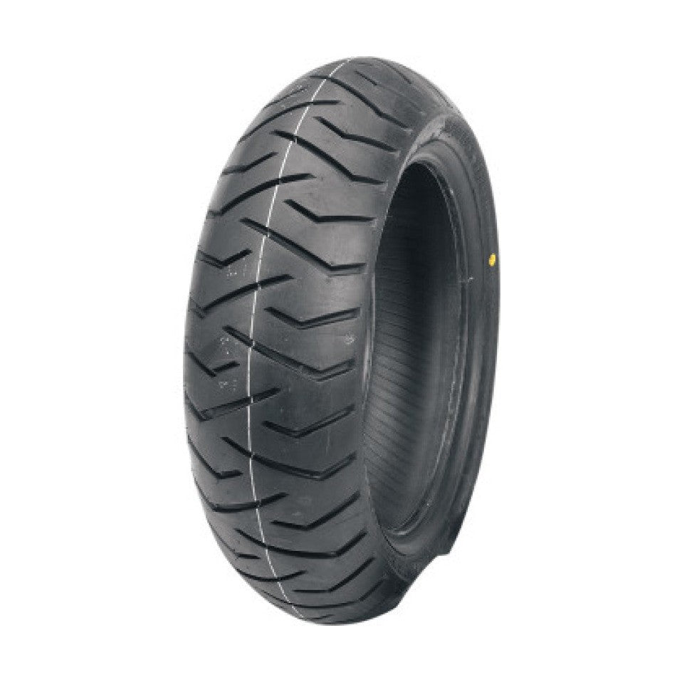 Bridgestone Battlax TH01 rear scooter tire showing symmetrical tread pattern and circumferential grooves