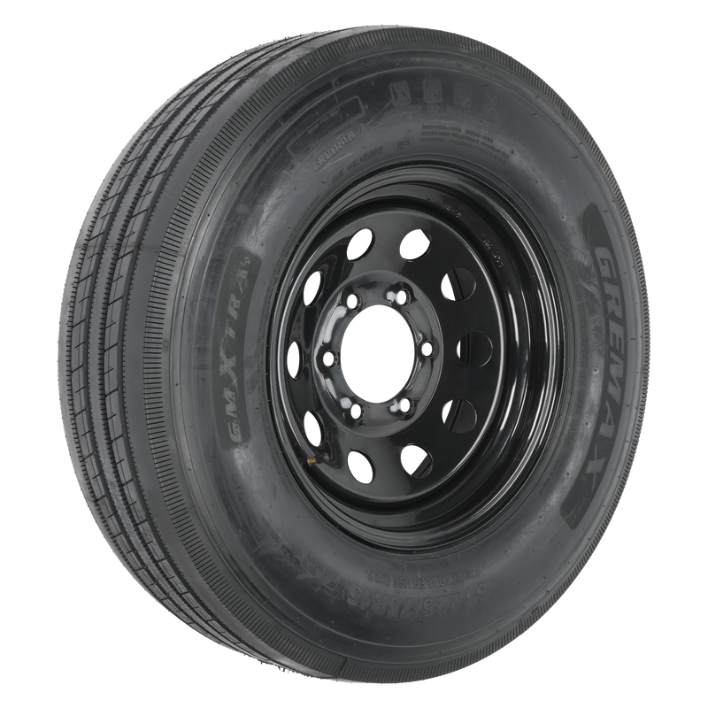 ST225/75R15 14-Ply Trailer Tire on 15" 6-5.5 Black Modular Wheel