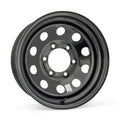Tow-Rite 15x6 black modular steel trailer wheel with 6 on 5.5 bolt pattern and powder coat finish
