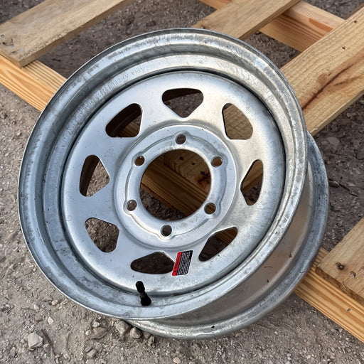 15x6 6 - 5.5 Galvanized Spoke Trailer Wheel - Tires Fast