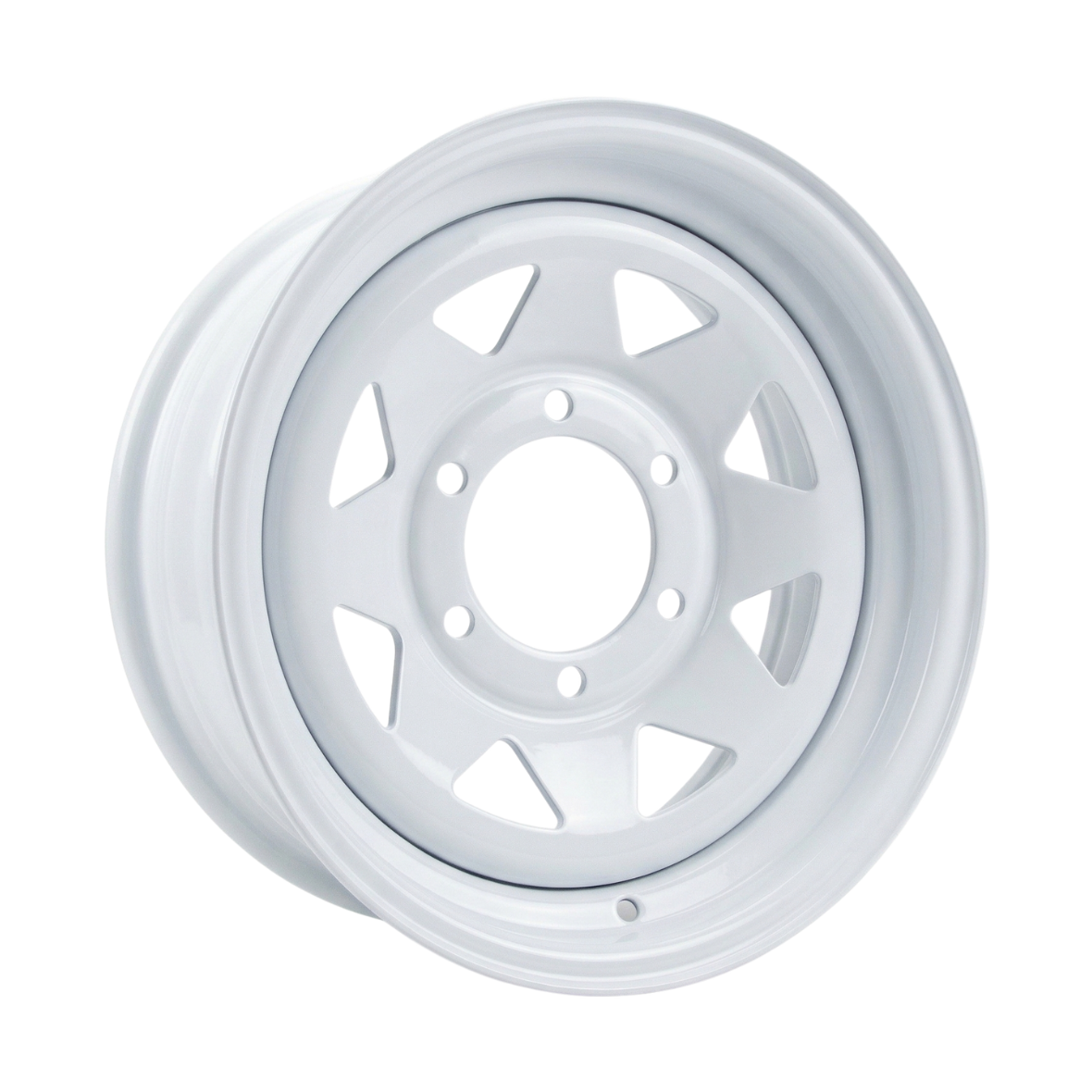 15x6 6-5.5 White Spoke Trailer Wheel