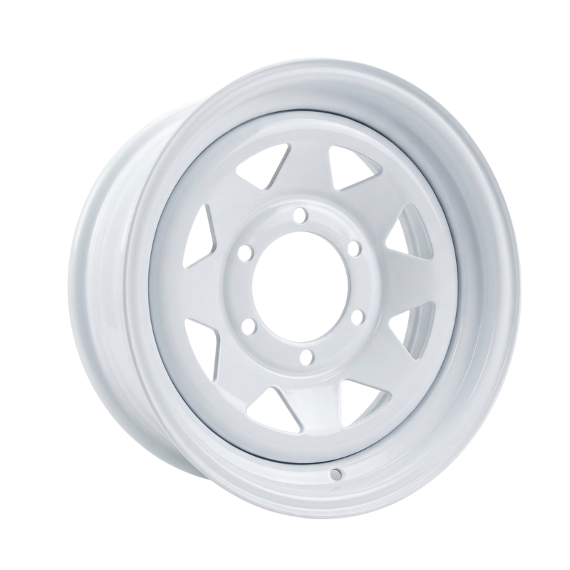 15x6 6-5.5 White Spoke Trailer Wheel