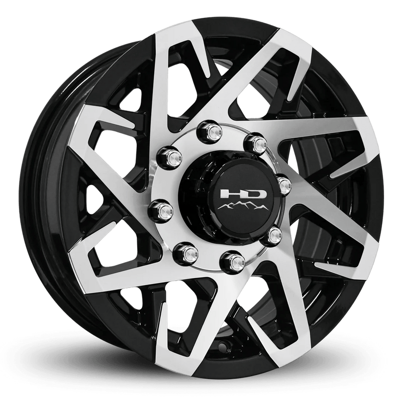 16x6 8 - 6.5 Gloss Black Machined Face Canyon Trailer Wheel - Tires Fast