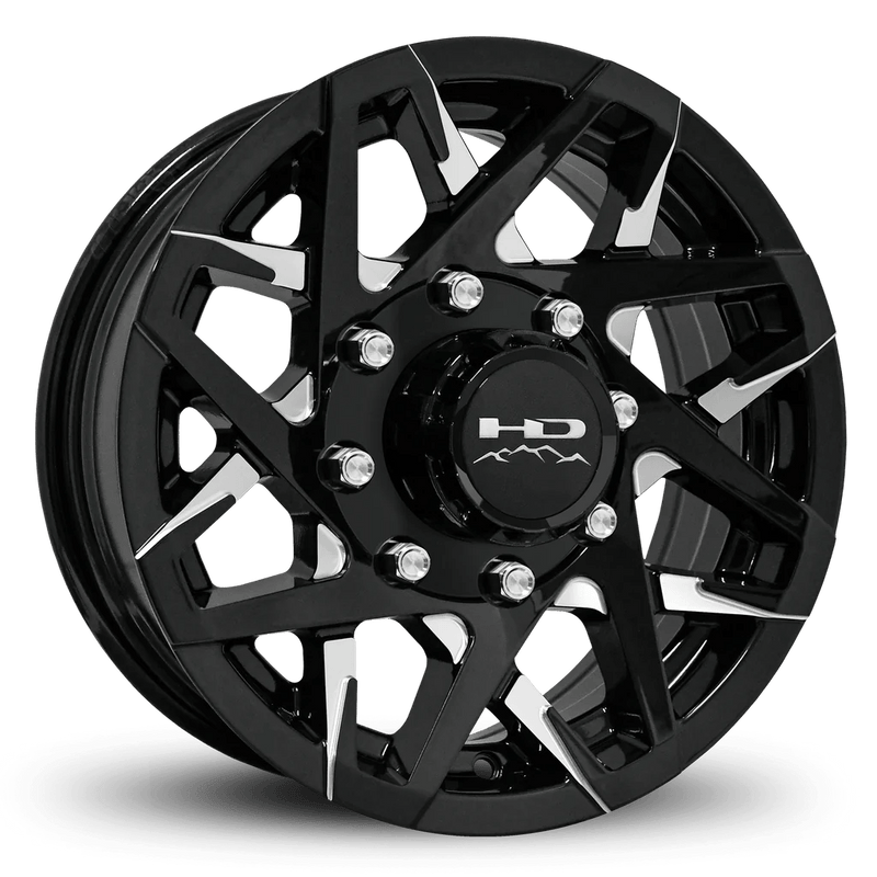 16x6 8 - 6.5 Gloss Black Milled Face Canyon Trailer Wheel - Tires Fast