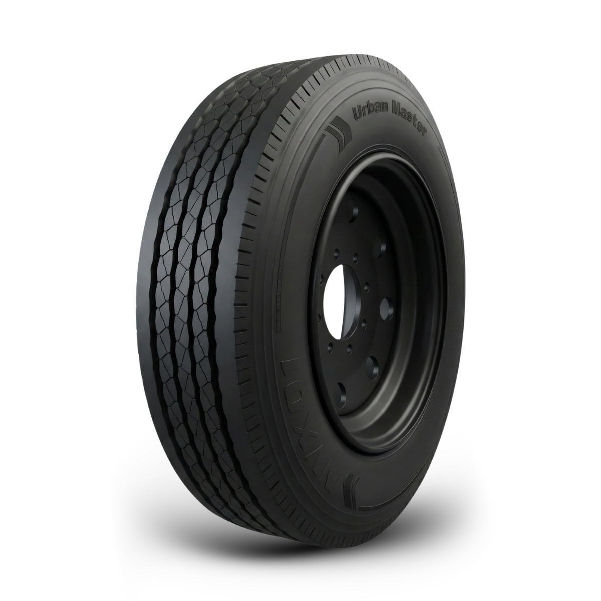 215/75R17.5 16-Ply Trailer Tire on 17.5" 8-6.5 Black Modular Wheel