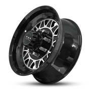 17.5x6.75 8 - 6.5 HDT Gloss Black Machined Face Forged Trailer Wheel - Tires Fast