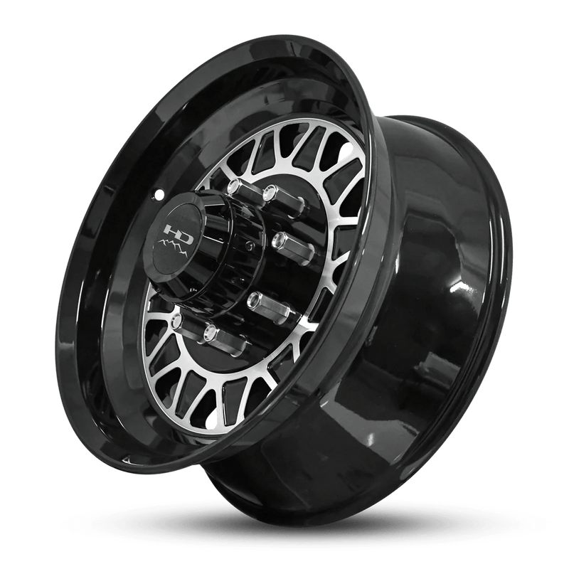 17.5x6.75 8 - 6.5 HDT Gloss Black Machined Face Forged Trailer Wheel - Tires Fast