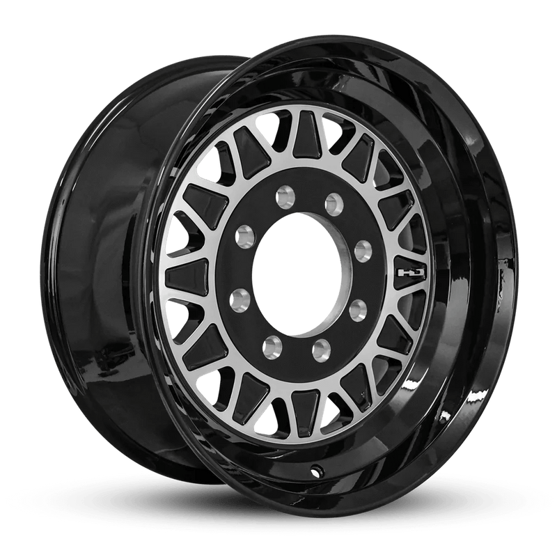 17.5x6.75 8 - 6.5 HDT Gloss Black Machined Face Forged Trailer Wheel - Tires Fast