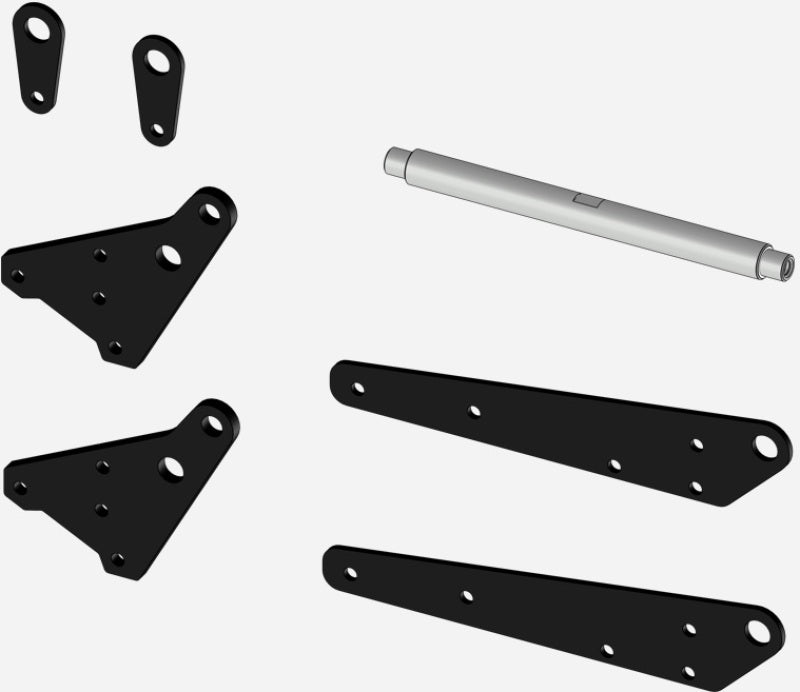 KFI Pro 2.0 push tube leveling kit for UTV plows, includes steel brackets and silver tube to restore blade geometry