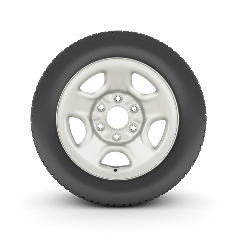 2003 - 2012 Chevrolet Express 1500/2500/3500 LT245/75R16 Tire on 16" 6x139.7 Silver Steel Wheel - Tires Fast