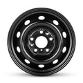 Black steel wheel for Dodge Promaster van with five lug holes and oval ventilation design