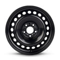 Black steel replacement wheel for Ford Transit Connect with five-lug pattern and oval cutouts