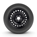 Black steel wheel and tire assembly for 2014-2023 Ford Transit Connect