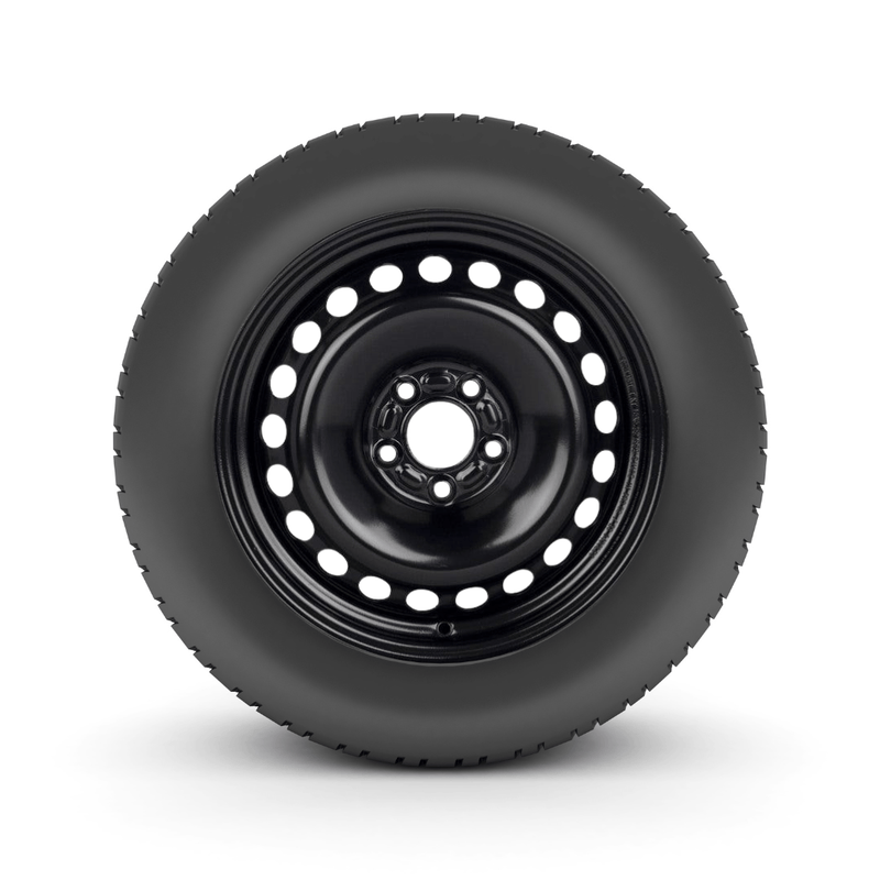 2014 - 2023 Ford Transit Connect 215/55R16 Tire on 16" 5x108 Black Steel Wheel - Tires Fast