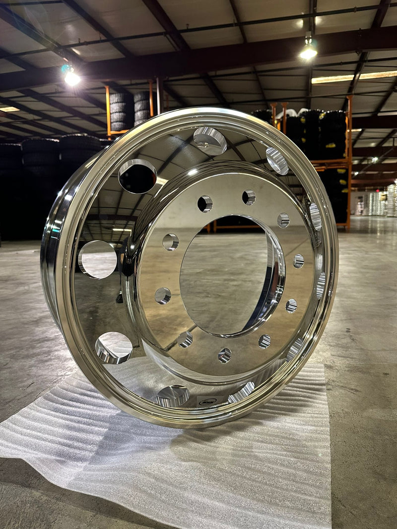 24.5x8.25 10 - Hole Hub Pilot Polished Aluminum Wheel - Tires Fast