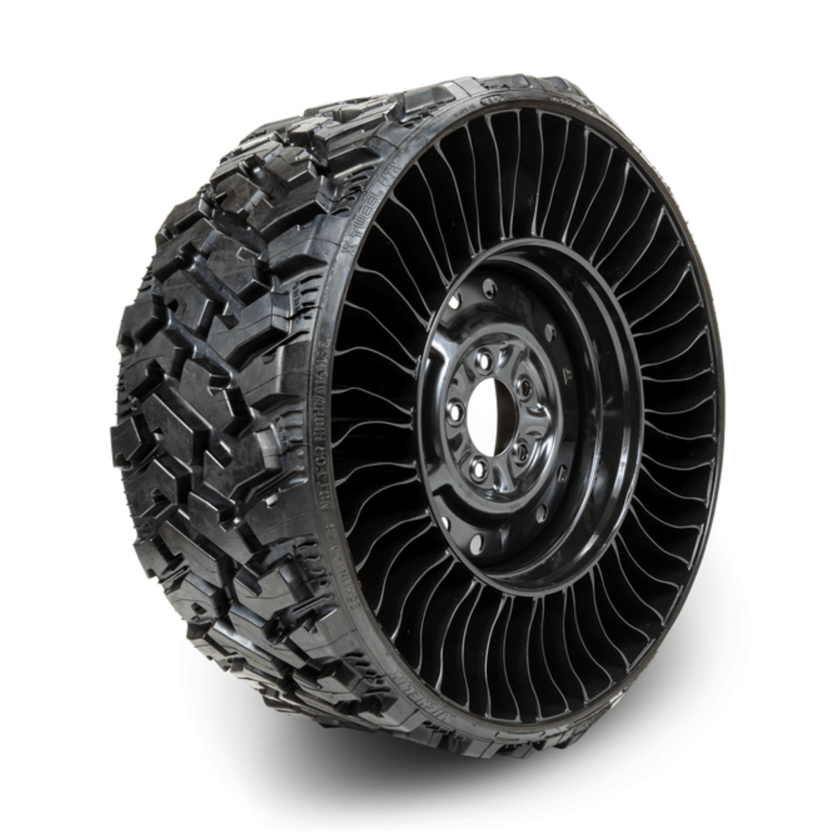 Michelin X Tweel UTV airless tire with poly-resin spokes and aggressive tread