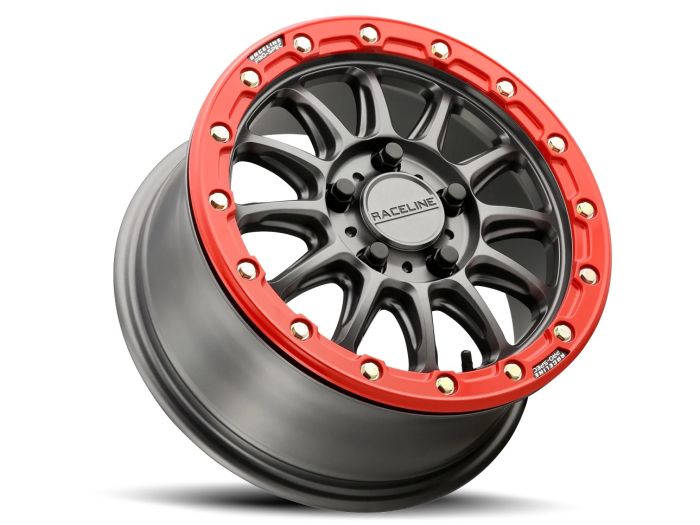 RACELINE ALPHA GUNMETAL W/RED RING 15X7 5X114.3 +53