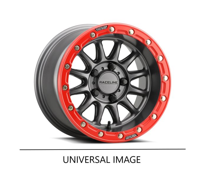 RACELINE ALPHA GUNMETAL W/RED RING 15X7 4X156 +10
