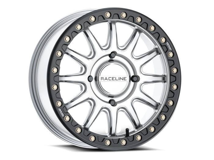 RACELINE ALPHA HYPER SILVER W/ BLK RING 15X10 4X137 +10