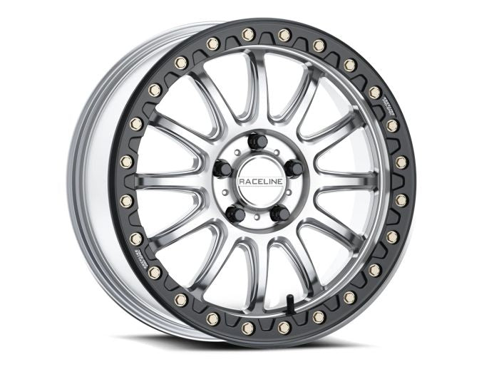 RACELINE ALPHA HYPER SILVER W/ BLK RING 17X7 5X114.3 +25