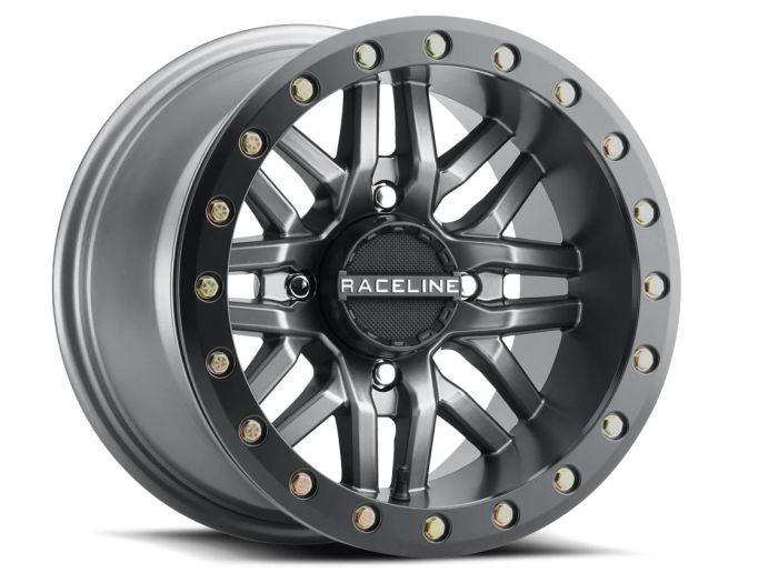 RACELINE BL RYNO GUN METAL W/BLACK RING 15X7 4X137 (5+2)
