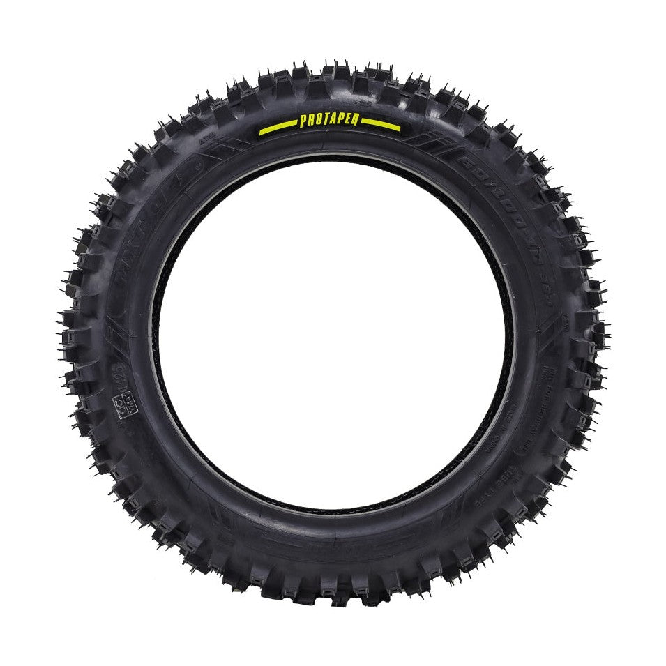 ProTaper MXT 04 rear dirt bike tire with aggressive block tread and yellow branding