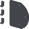 KFI Pro-S snow plow side shield with mounting brackets for UTV blade