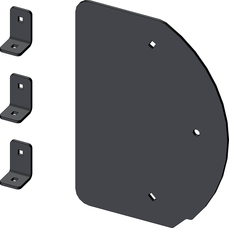 KFI Pro-S snow plow side shield with mounting brackets for UTV blade