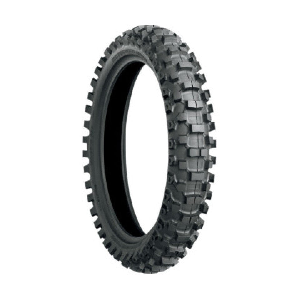 Bridgestone M204 rear motocross tire with aggressive blocky tread for off-road traction