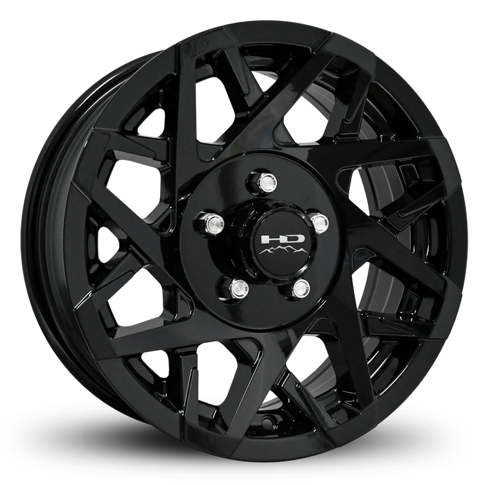 205/75R15 8-Ply Trailer Tire on 15" 5-4.5 Gloss Black Canyon Wheel - Tires Fast