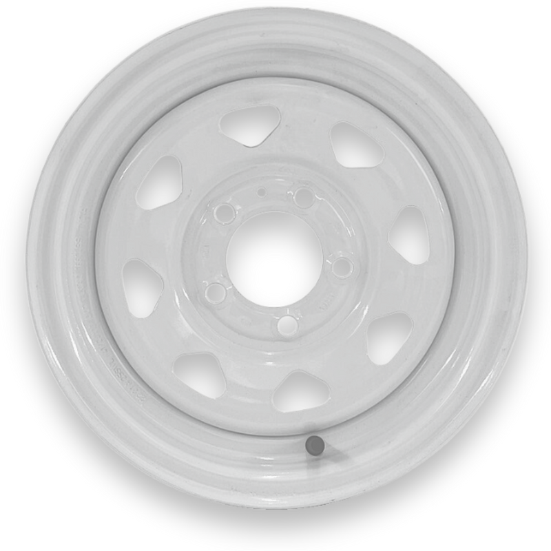 14x6 5-4.5 Steel Master White Spoke Trailer Wheel