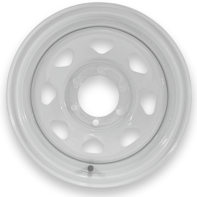 15x6 6-5.5 Steel Master White Spoke Trailer Wheel