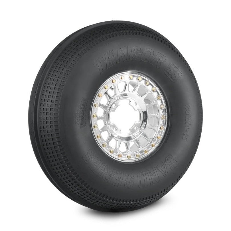 Tensor Sand Series SS front UTV tire, 35x11-15 size with ribbed tread and grid texture
