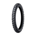 Dunlop Geomax MX54 motocross tire upright view highlighting directional angular tread blocks for hard-packed track grip