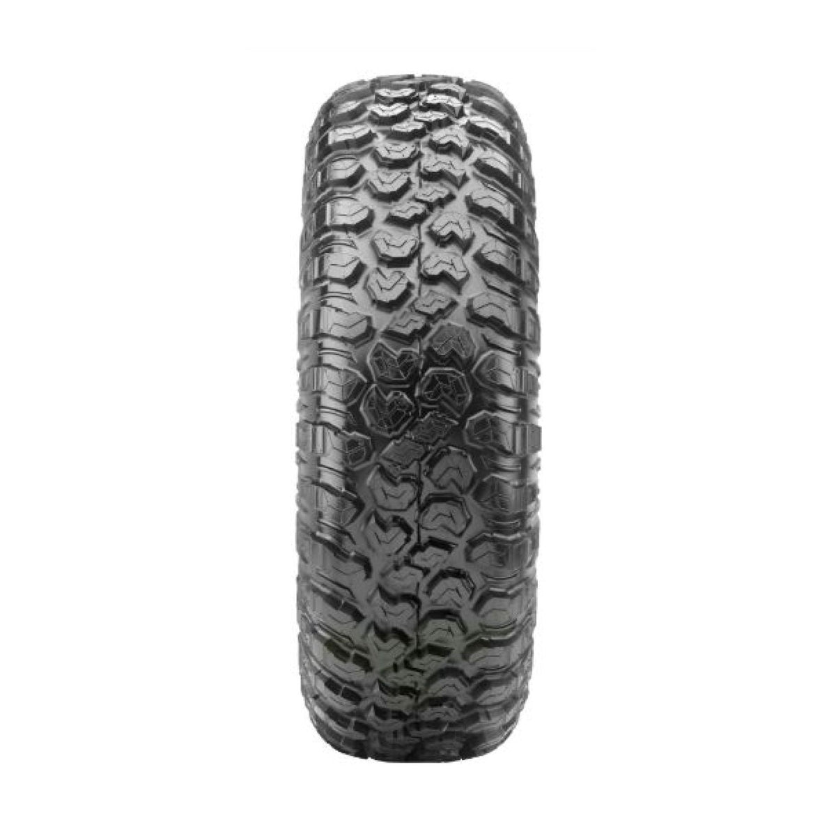 Maxxis Razr XTZ UTV tire side profile showing aggressive blocky tread pattern for off-road traction