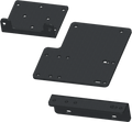 Set of three black bead-blasted steel Kawasaki Mule winch mount plates with pre-drilled holes