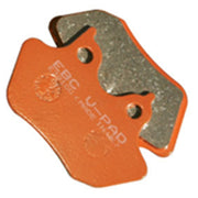 Orange EBC V-pad brake pad with textured granular friction material and embossed part number FA069/2V