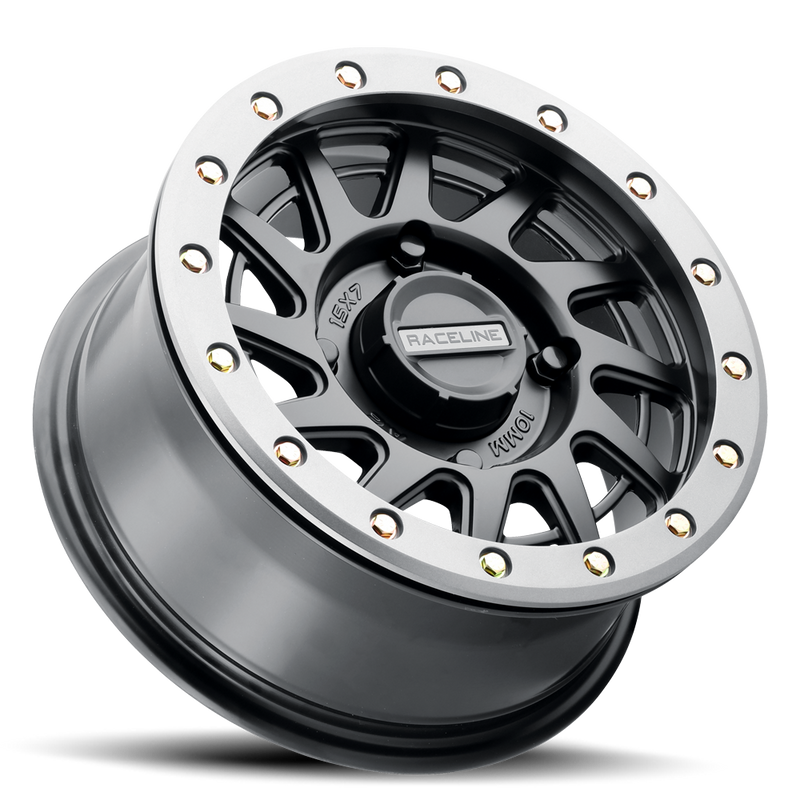 15x7 4x156 +10 Raceline Squad Hyper Silver w/ Black Ring