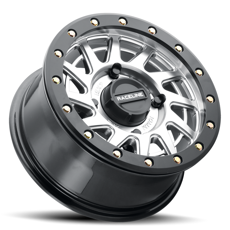 15x7 4x156 +38 Raceline Squad Satin Black w/ Gunmetal Ring