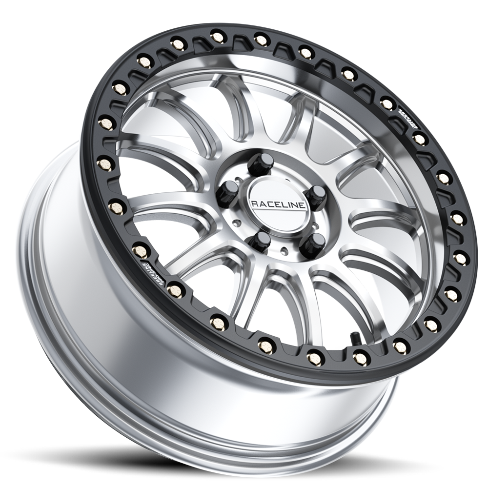 Raceline Alpha 15x7 4x156 +10mm Hyper Silver w/ Black Ring