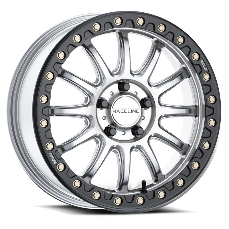 Raceline Alpha 15x6 6x139 +74mm Hyper Silver w/ Black Ring