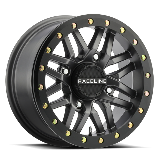 Raceline Ryno Beadlock 14x7 4x137 (5+2) Gun Metal w/ Black Ring